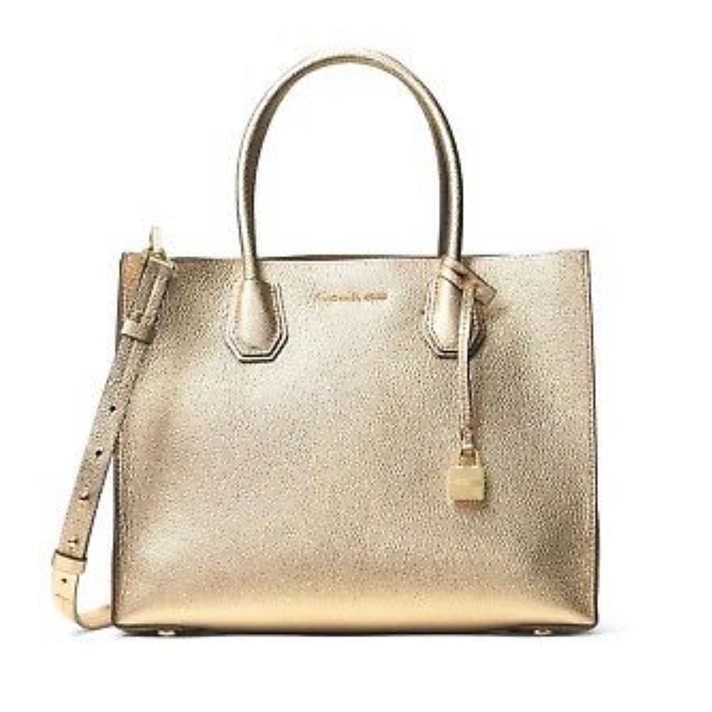 Michael Kors Mercer Large Convertible Tote pale gold